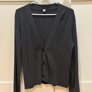 Comfy Grey Knit Ribbed Cardigan, Very good condition